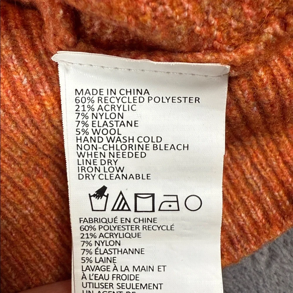 Prana Azure Sweater XS Wool Blend Color Gingerbread
